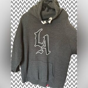 Gray Gothic LA Clippers Sweater with Drawstring Hood